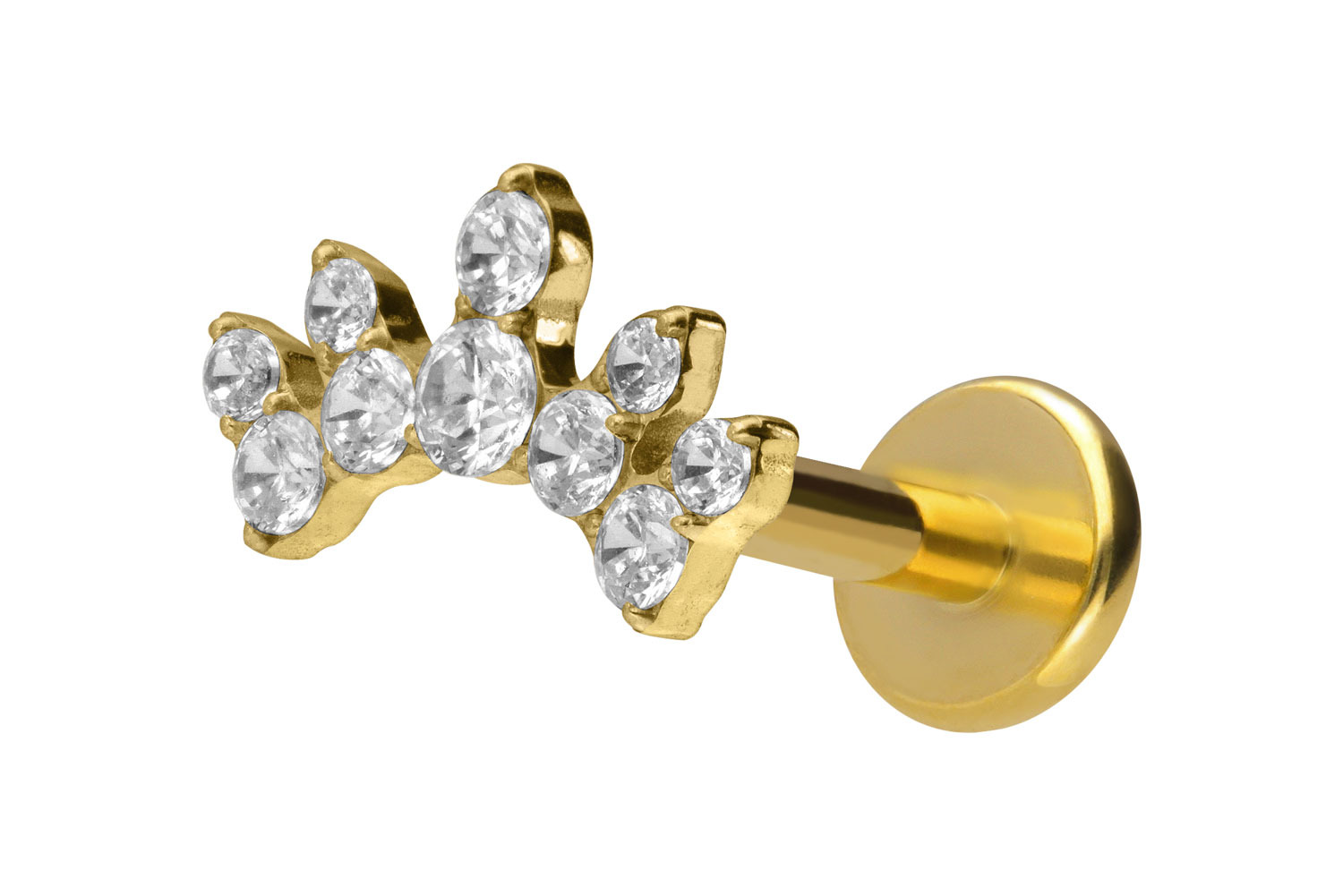 Titan Labret Piercing mit Innengewinde KRISTALLBOGEN